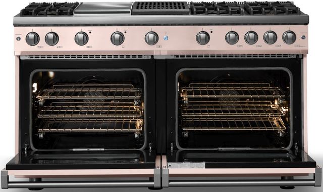 Viking® 5 Series 60" Blush Pro Style Gas (NG) Range with Polished Chrome Trim-1