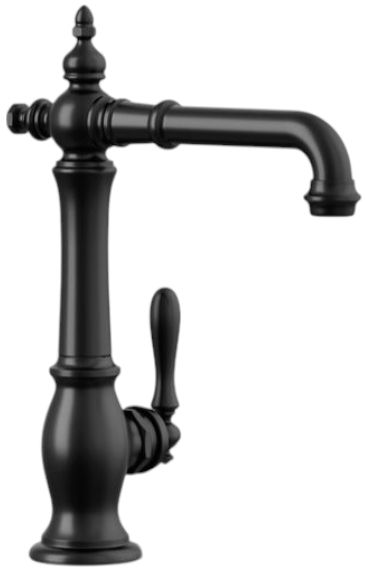 KOHLER® Artifacts® Matte Black Single-Handle Bar Sink Faucet-0