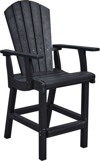 C R Plastics Generation Line Black Classic Counter Arm Chair