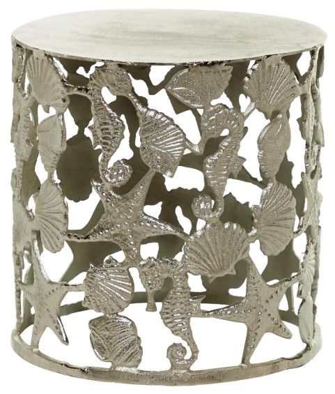 Deco Marche Silver Sea Life Side Table-0