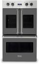 Viking® 7 Series 30" Damascus Grey Professional Built In Double Electric French Door Wall Oven-0