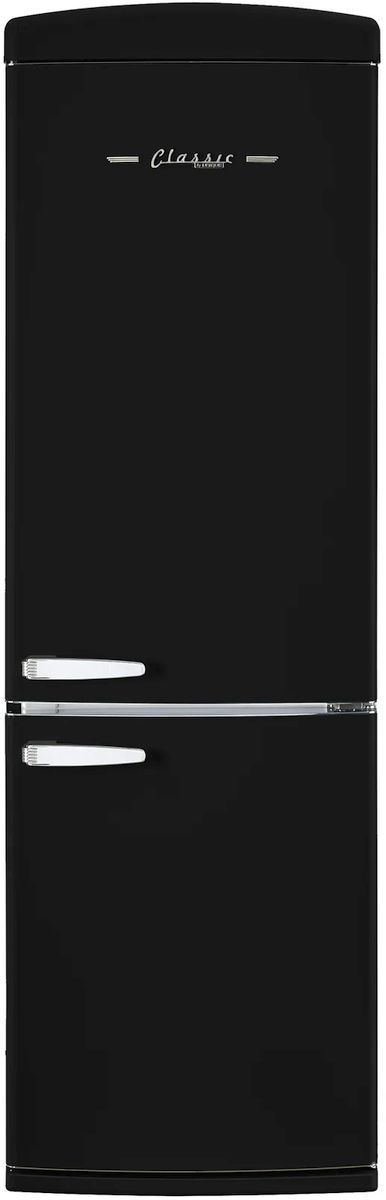 Unique® Appliances Classic Retro 24" 11.7 Cu. Ft. Midnight Black Counter Depth Bottom Freezer Refrigerator-0