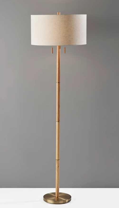 Adesso® Madeline Antique Brass Floor Lamp-2