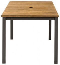 Furniture of America® Mackay Gun Metal/Natural Aluminum/Teak Outdoor Patio Dining Table