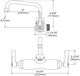 Elkay Chrome Foodservice 3-8" Adjustable Centers Wall Mount Faucet with 8" Tube Spout and 2" Lever Handles-1