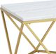 Elements International Riko White Rectangular Coffee Table with Gold Base-4