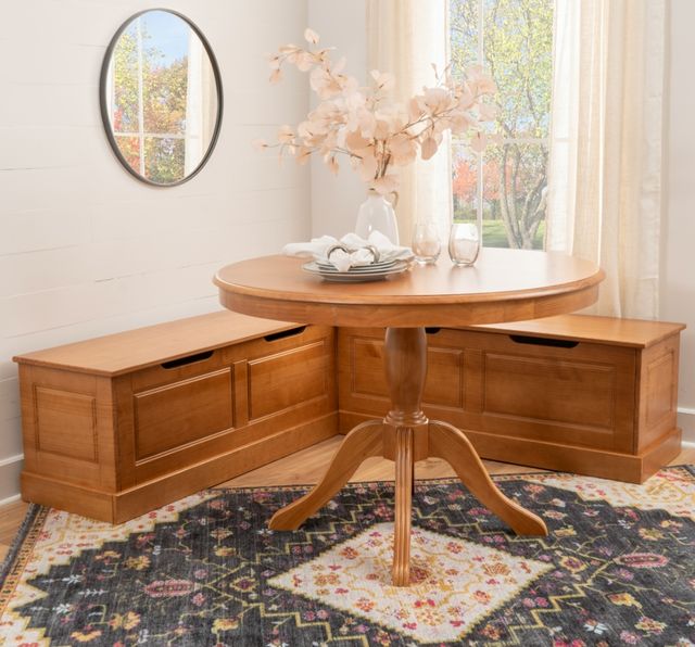 Linon Norah 2-Piece Caramel Dining Nook Set-1