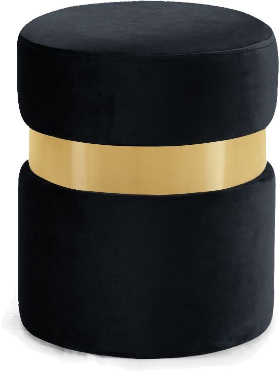 Meridian Furniture Hailey Black Velvet Stool-0