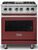 Viking® 5 Series 30" Reduction Red Pro Style Dual Fuel Natural Gas Range-0