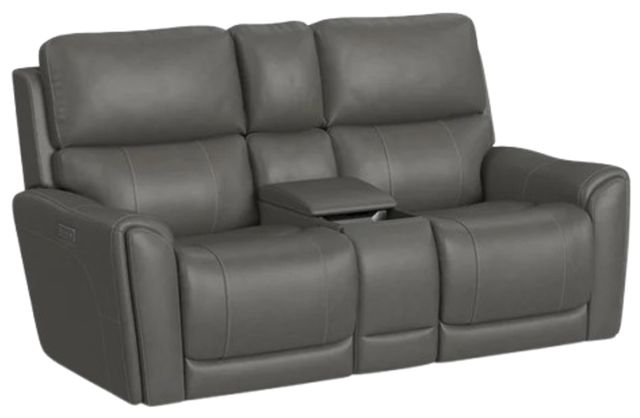 Flexsteel® Carter Smoke Power Reclining Loveseat with Console-0