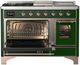 Ilve® Majestic III 48" Emerald Green Pro Style Dual Fuel Liquid Propane Range with 5 Black Brass Burners and Copper Trim-2