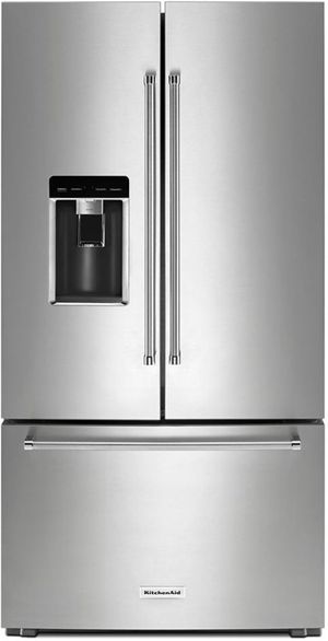 KitchenAid 36 in. 23.8 Cu. Ft. Stainless Steel with PrintShield Finish Counter Depth French Door Refrigerator