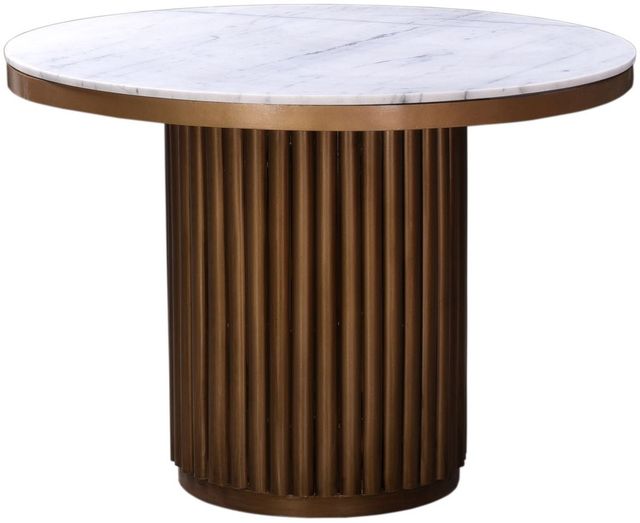 Moe's Home Collection Tower Antique Brass/White Dining Table-0