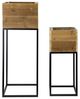 A & B Home 2-Piece Black/Brown Reclaimed Wooden Box with Stand Set-1