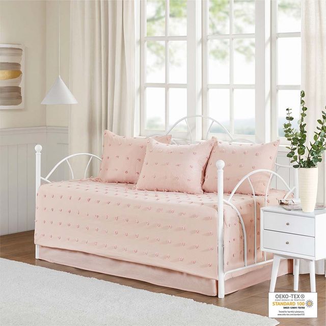 Olliix by Urban Habitat Brooklyn Pink Cotton Jacquard Daybed Set-0