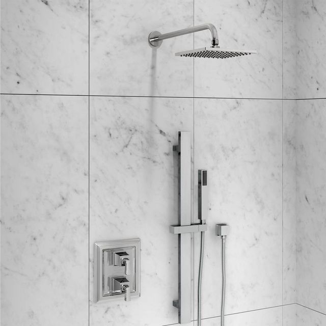 American Standard Town Square® S Polished Chrome Two-Handle Thermostat Shower Valve Trim Kit-1