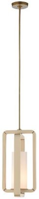 Wildwood Lamps Oak Island Brass/Taupe/White Milk Pendant-0