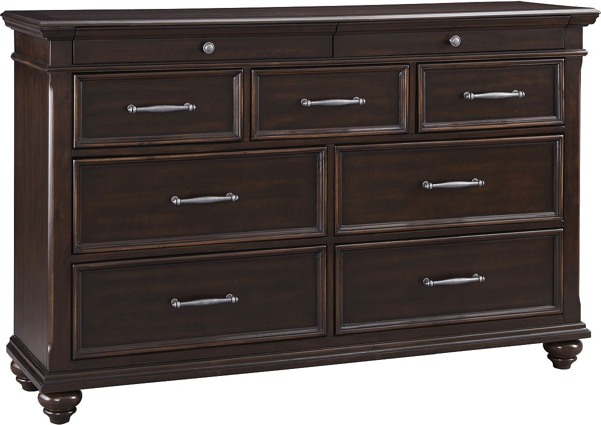 Signature Design by Ashley Brynhurst Dark Brown Drawer Dresser and Mirror Farnham s Furniture Galleries Casper Wyoming