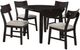 Coaster® Catley 5-Piece Dark Coffee/Ivory Round Drop Leaf Dining Table Set-1
