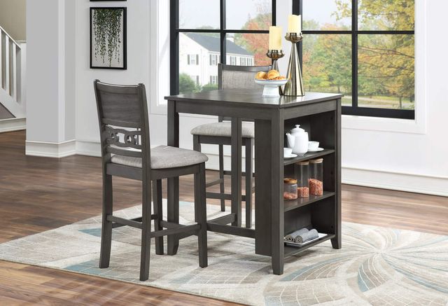 New Classic® Home Furnishings Gia 3-Piece Gray Counter Dining Set-1