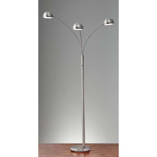 Adesso® Domino Brushed Steel Arc Lamp-2