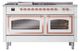 Ilve® Nostalgie II Noblesse 60'' White Pro Style Dual Fuel Range with Copper Trim-1
