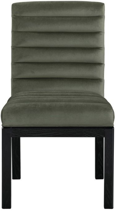 Meridian Furniture Evelyn Green/Black Velvet Upholstered Side Chair-1