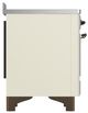 Ilve® Majestic III 48" Antique White Pro Style Induction Range with Solid Door and Burnished Trim-3