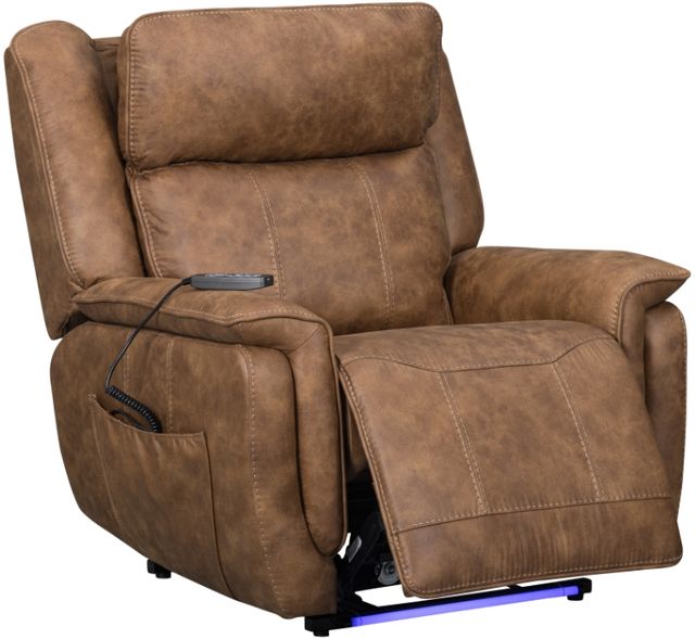 New Classic® Home Furnishings Kyra Saddle Power Auto Glider Recliner with Power Headrest and Footrest-3