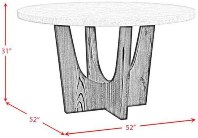 Elements International Oregon Gray 52" Faux Marble Top Dining Table with Black Base-2