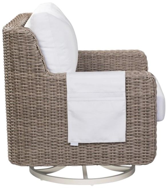 Flexsteel® Outdoor Vista Ivory/Warm Gray Swivel Tilt Chair-2