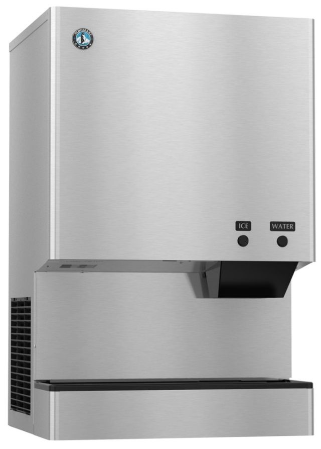 Hoshizaki 26" 618 lb. Stainless Steel Air-Cooled Icemaker and Water Dispenser with Built In Storage Bin -0