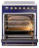 Ilve® Nostalgie II Noblesse 30'' Midnight Blue Pro Style Induction Range with Brass Trim-2