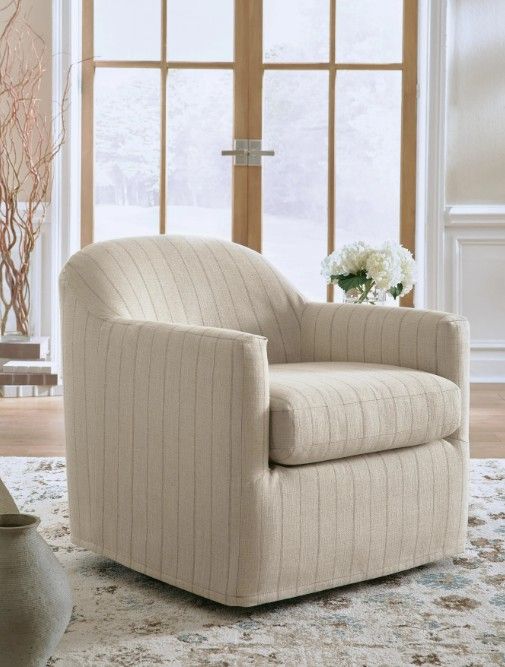 Signature Design by Ashley® Valwick Brown/Cream Swivel Accent Chair-1