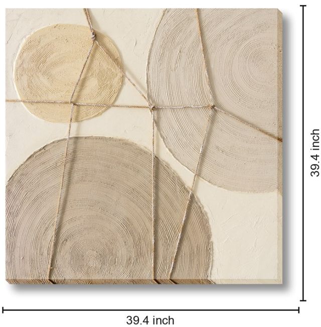 Classy Living Organic Textured Abstract Circles Wall Art-2