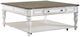 Liberty Furniture Magnolia Manor Weathered Bark Oversized Square Cocktail Table with Antique White Base-0