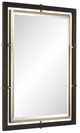 Uttermost® Bach Antique Brass/Dark Walnut Rectangle Mirror-4