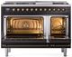 Ilve® Nostalgie II Series 48" Glossy Black Pro Style Dual Fuel Range-1
