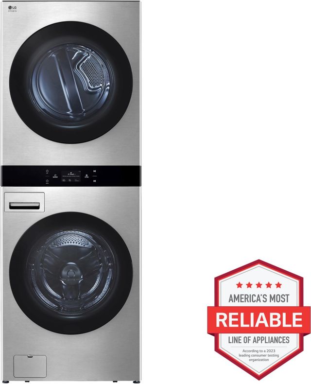 LG Studio WashTower™ Noble Steel Laundry Center, 5 Cu. Ft. Washer, 7.4 Cu. Ft. Dryer-1