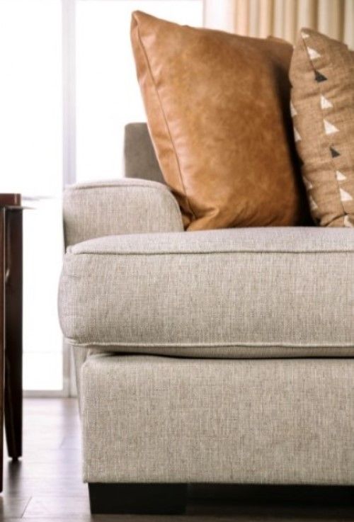 Furniture of America® New Meadows Caramel/Sand Sofa-3