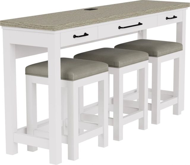 Riverside Furniture Cora 4-Piece Cloud/Fog Sofa Table with Stool Set-2