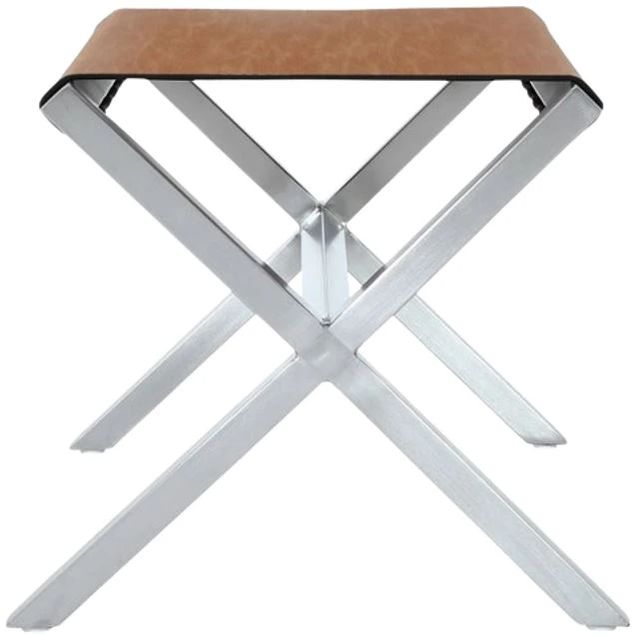 Modus Furniture One Coastal Brown/Stainless Steel Director's Stool-3