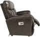 La-Z-Boy® Mateo Charcoal Leather Power Wall Reclining Loveseat with Console and Headrest-4