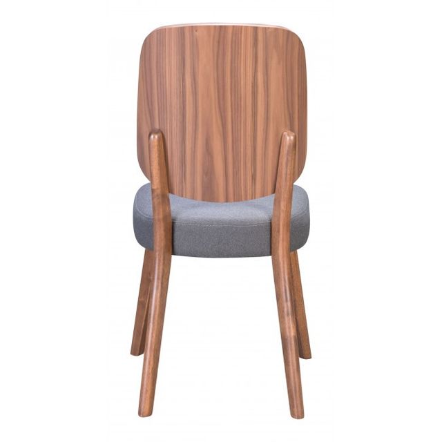 Zuo® Modern Alberta Walnut/Dark Gray Dining Chair-2
