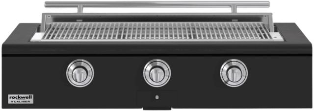 Caliber™ Rockwell Social 3-Burner Ultra Matte Black Built-In Liquid Propane Grill with Chrome Hardware-0