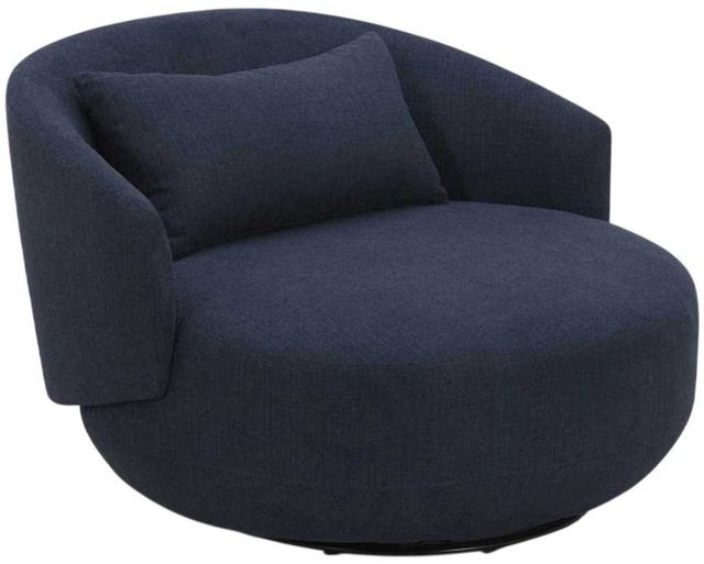 Liberty Furniture Haley Midnight Upholstered Swivel Cuddler Chair-0