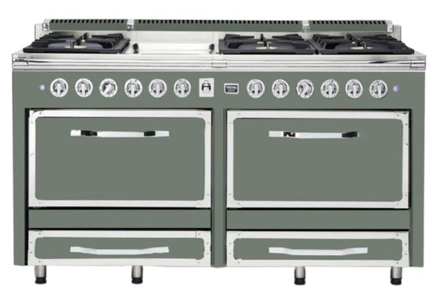 Viking® Tuscany 66" Eucalyptus Pro Style Dual Fuel Range with 2 Induction-0
