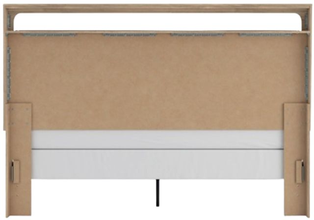 Signature Design by Ashley® Kinlanni Brown/Tan King Upholstered Panel Bed-3