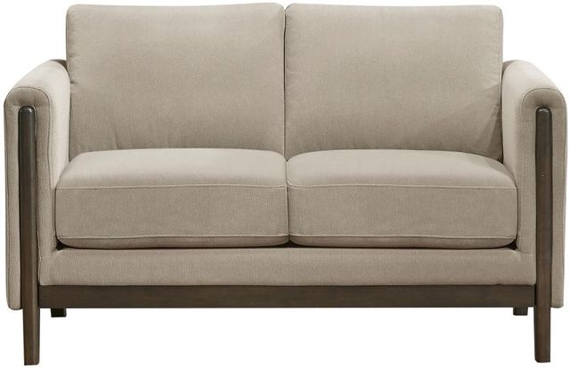 Coaster® Islington Taupe Upholstered Panel Arm Loveseat-1