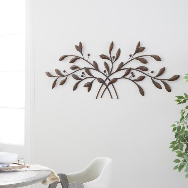 Deco Marche Brown 22" Leaf Wall Decor-2